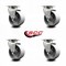 Service Caster 4'' Semi Steel Cast Iron Wheel Swivel Caster Set with Bronze Bearings, 4PK SCC-20S420-SSBZ-4 - alternate 4
